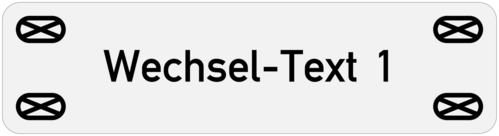 Edelstahlschild 55x15x1,0mm, Ecken R2 mm, Edelstahl V4A geschliffen, 1-zeilig