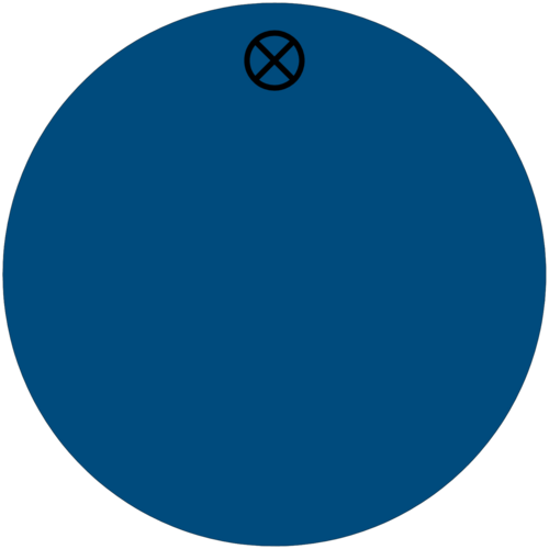 Werkzeugmarke &Oslash; 50 mm Aluminium blau matt blanko