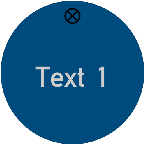 Werkzeugmarke &Oslash; 50 mm Aluminium blau matt mit Textgravur